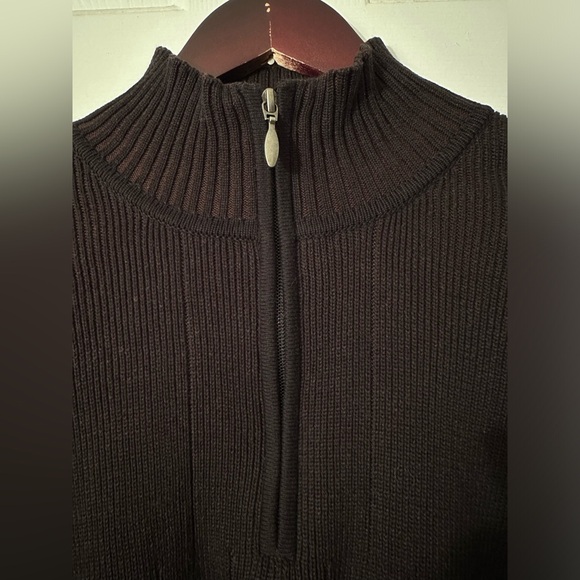 NWT ICELANDIC DESIGN Black 3/4 Mock Turtleneck 100% Cotton Ribbed HIP ZIP XXL - Picture 2 of 16